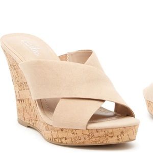Charles by Charles David Latrice Wedge Mule Sandals - Nude - Size 8